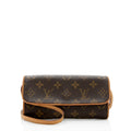Louis Vuitton Vintage Monogram Canvas Pochette Twin PM Shoulder Bag (SHF-17997)