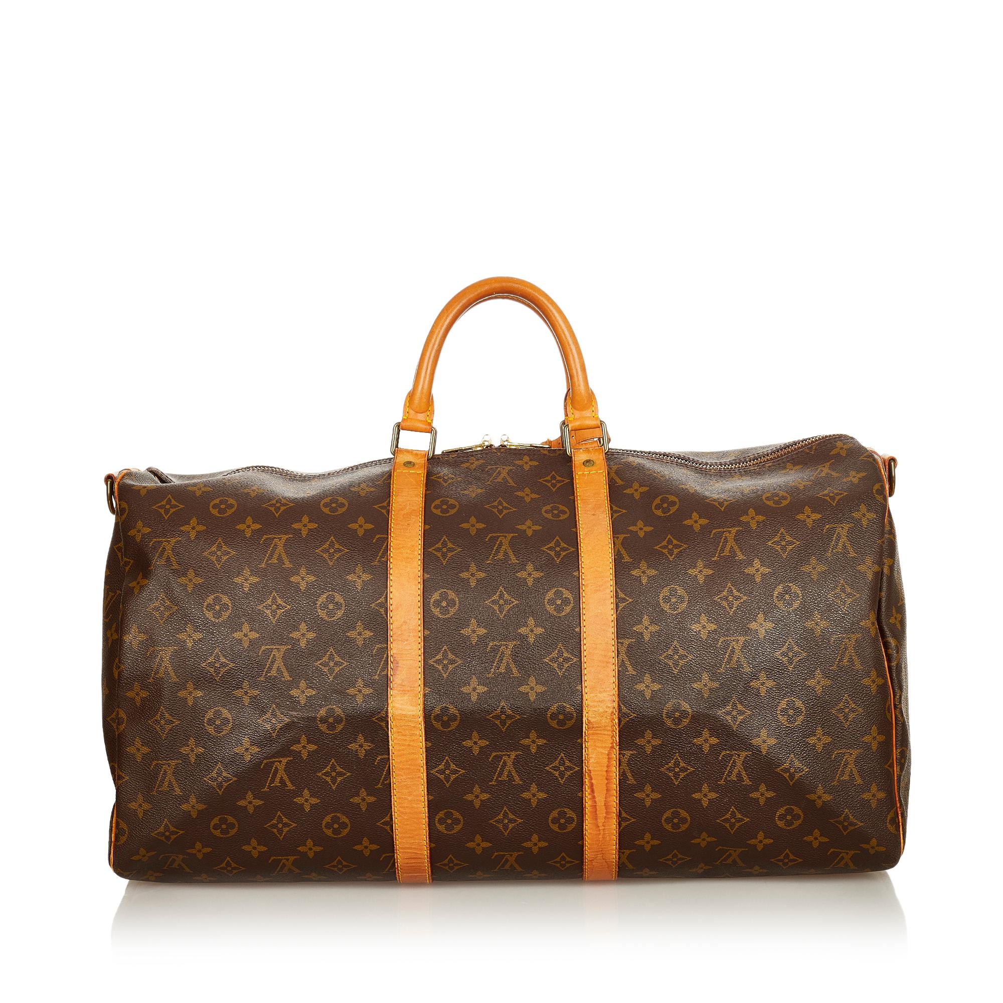 Louis Vuitton Monogram Keepall Bandouliere 55 (SHG-25215)