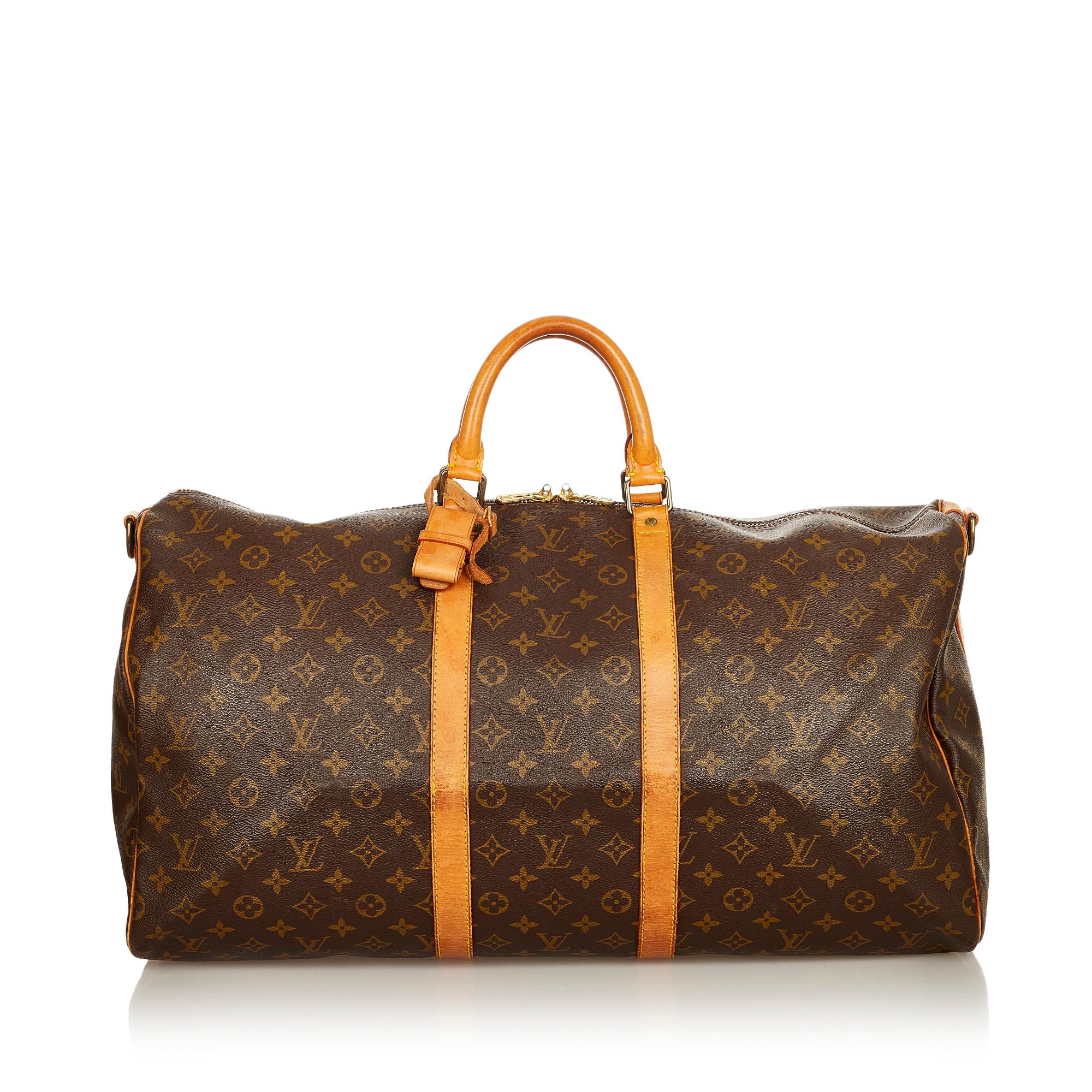 Louis Vuitton Monogram Keepall Bandouliere 55 (SHG-25215)