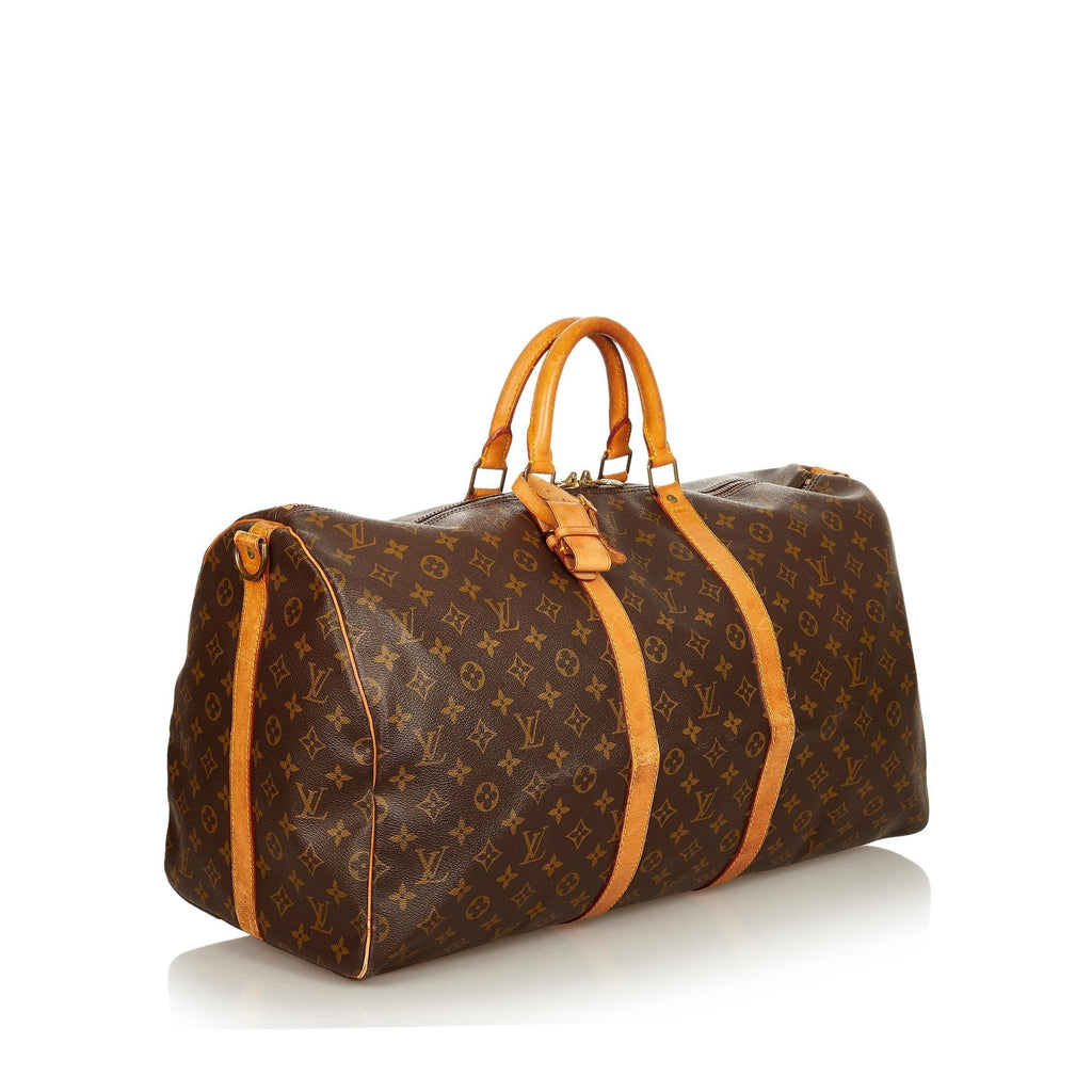 Louis Vuitton Monogram Keepall Bandouliere 55 (SHG-25215)