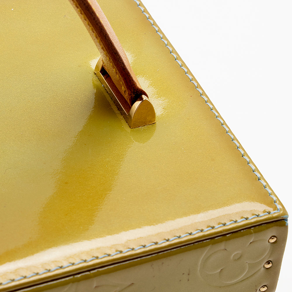 Louis Vuitton Monogram Vernis Bleeker Box Satchel (SHF-15742)