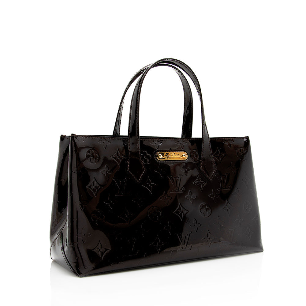 Louis Vuitton Monogram Vernis Wilshire PM Satchel (SHF-18382)