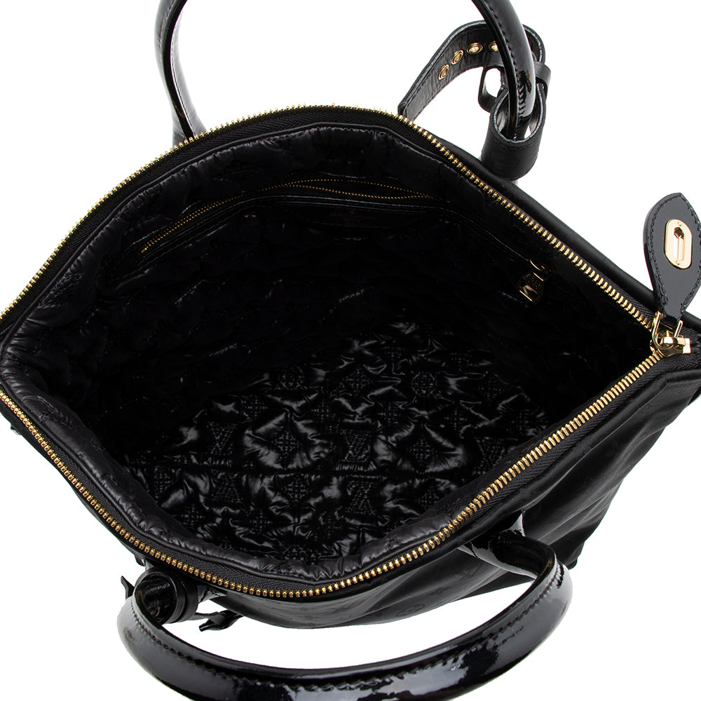 Louis Vuitton Nylon Desire Vertical Lockit MM Satchel (SHF-13751)