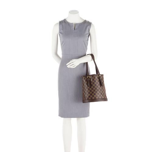 Louis Vuitton Vintage Damier Ebene Marais Bucket Tote (SHF-16670)
