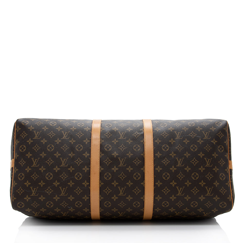 Louis Vuitton Vintage Monogram Canvas Keepall Bandouliere 60 Duffel Bag (SHF-16878)