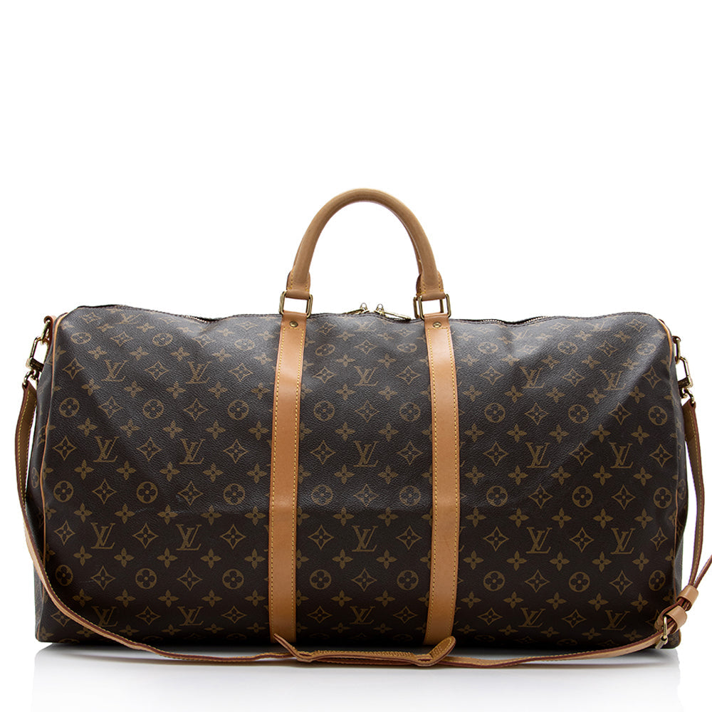 Louis Vuitton Vintage Monogram Canvas Keepall Bandouliere 60 Duffel Bag (SHF-16878)