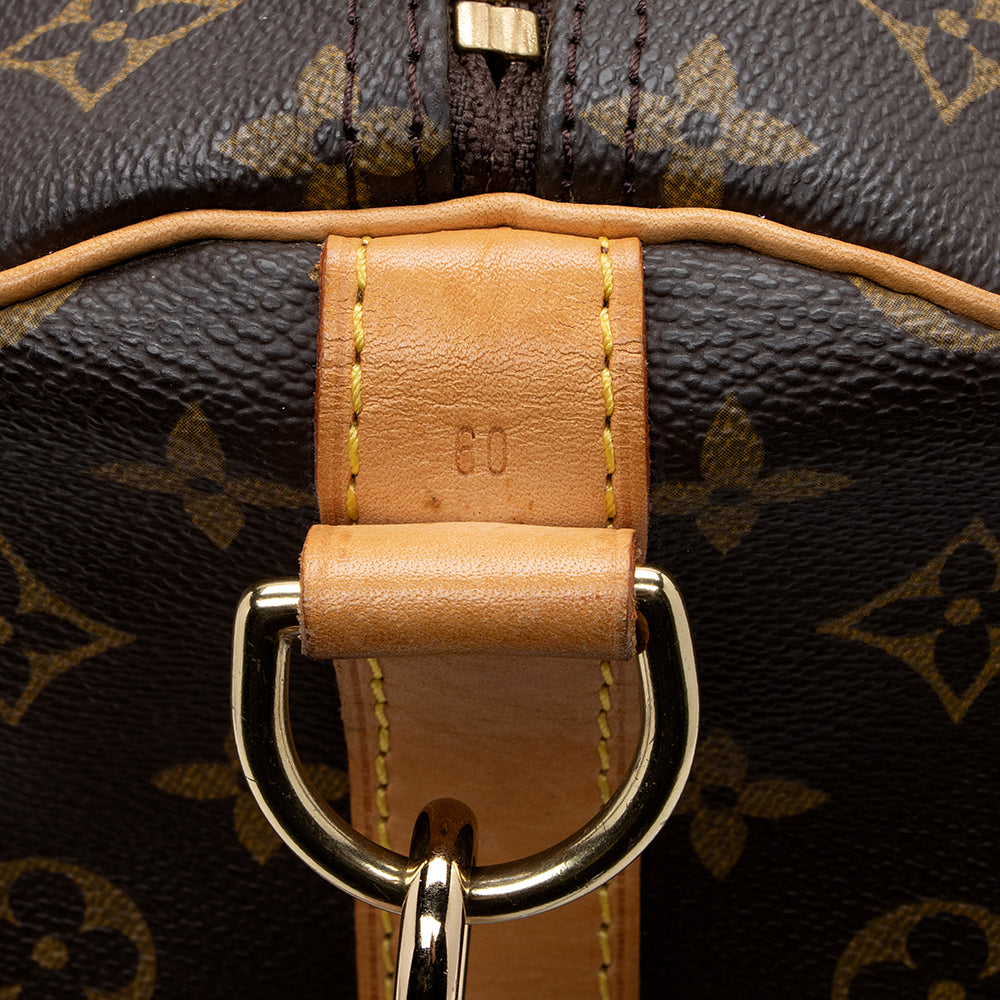 Louis Vuitton Vintage Monogram Canvas Keepall Bandouliere 60 Duffel Bag (SHF-16878)