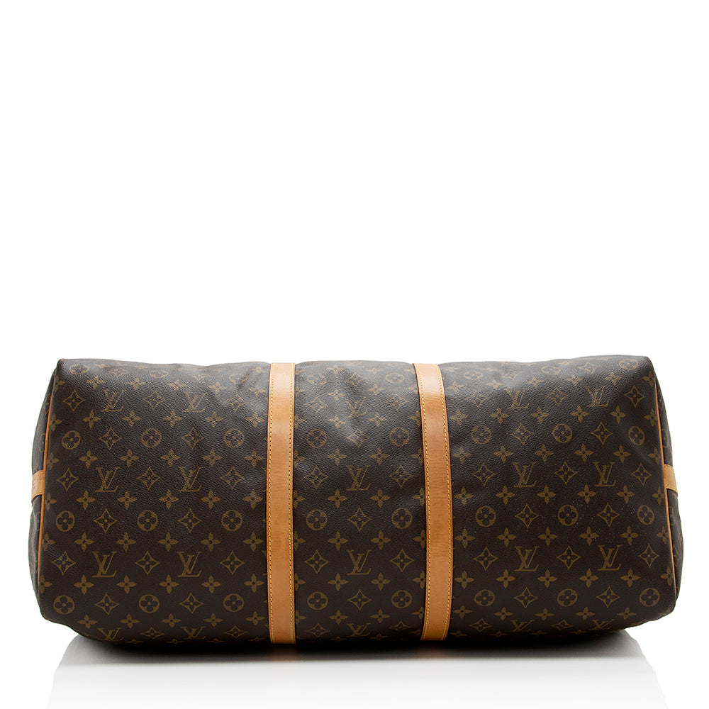 Louis Vuitton Vintage Monogram Canvas Keepall Bandouliere 60 Duffel Bag (SHF-17040)