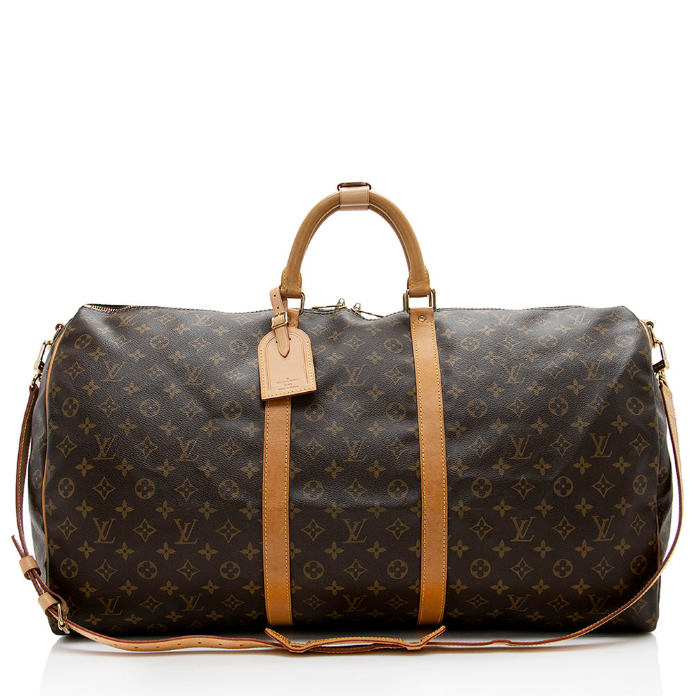Louis Vuitton Vintage Monogram Canvas Keepall Bandouliere 60 Duffel Bag (SHF-17040)
