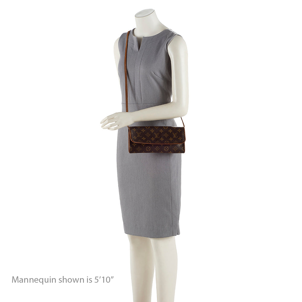 Louis Vuitton Vintage Monogram Canvas Pochette Twin GM Shoulder Bag (SHF-18031)