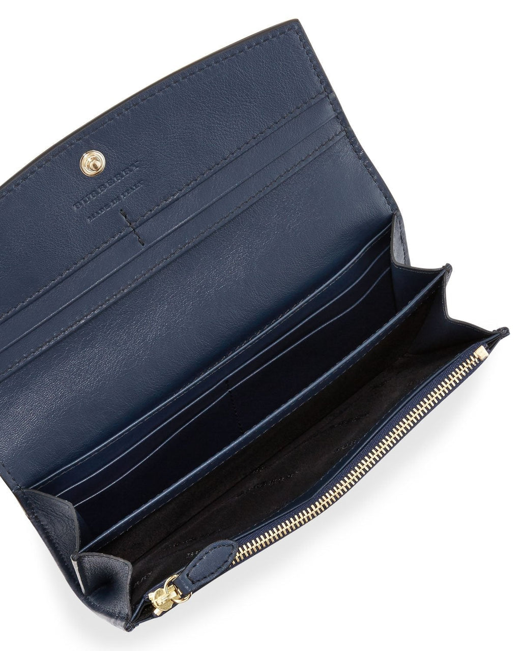 Porter House Check And Leather Continental Wallet Blue