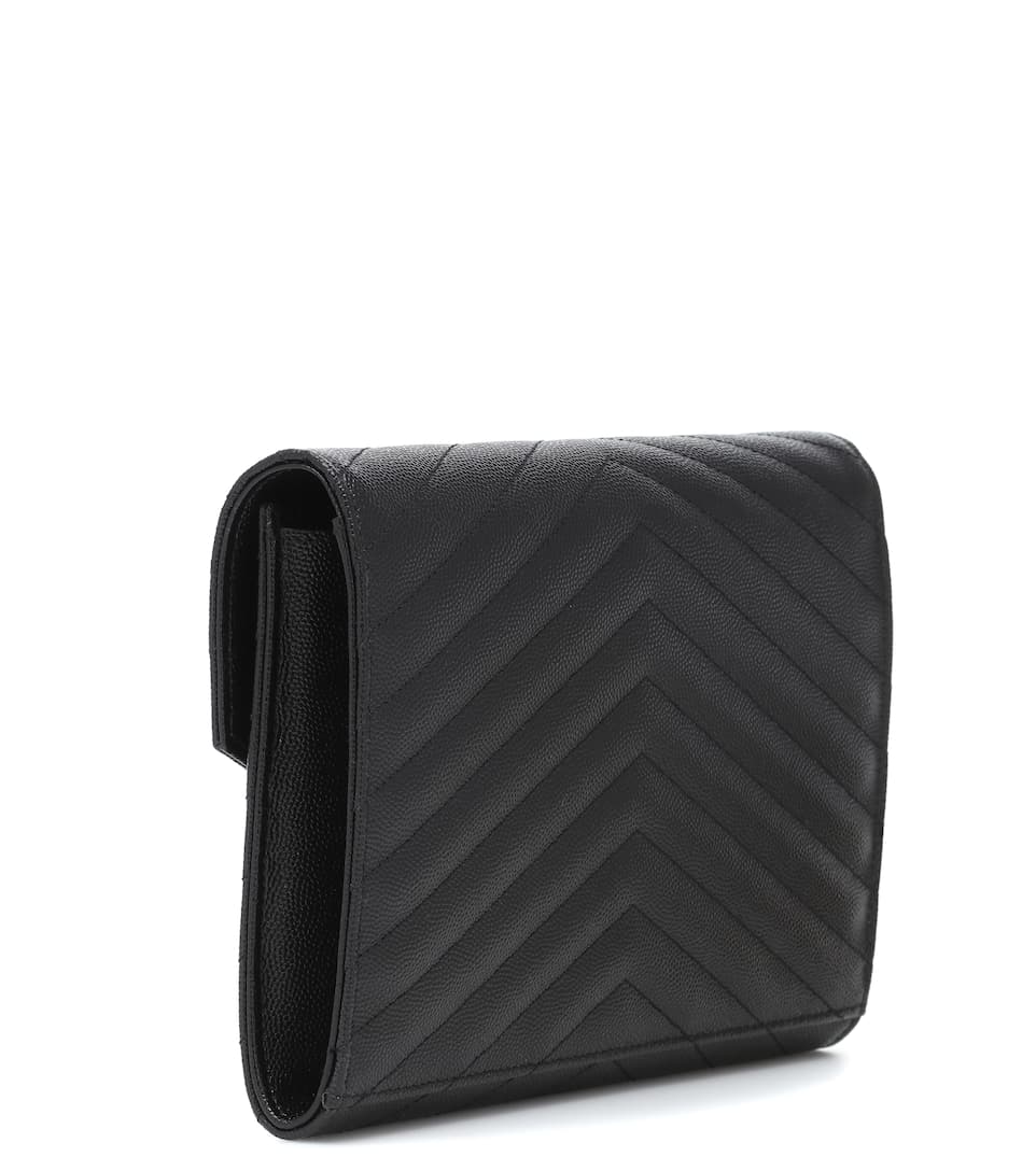 Monogram Leather Clutch