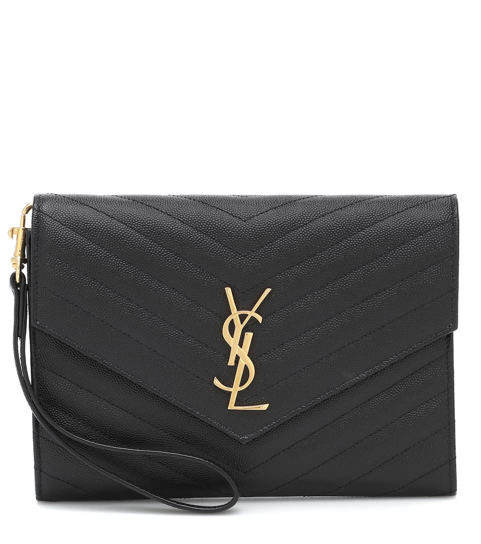 Monogram Leather Clutch