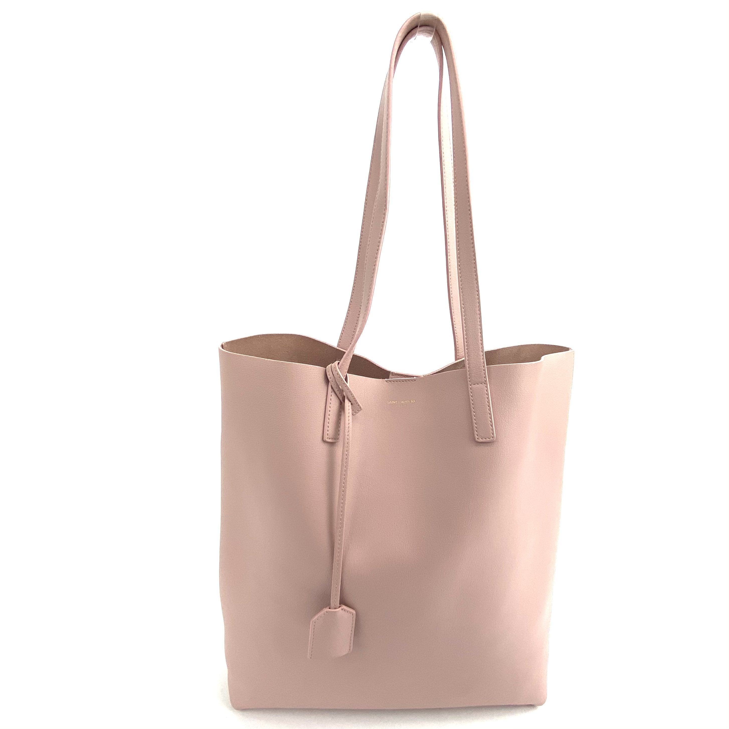 SAINT LAURENT Leather Shopper Tote Tall