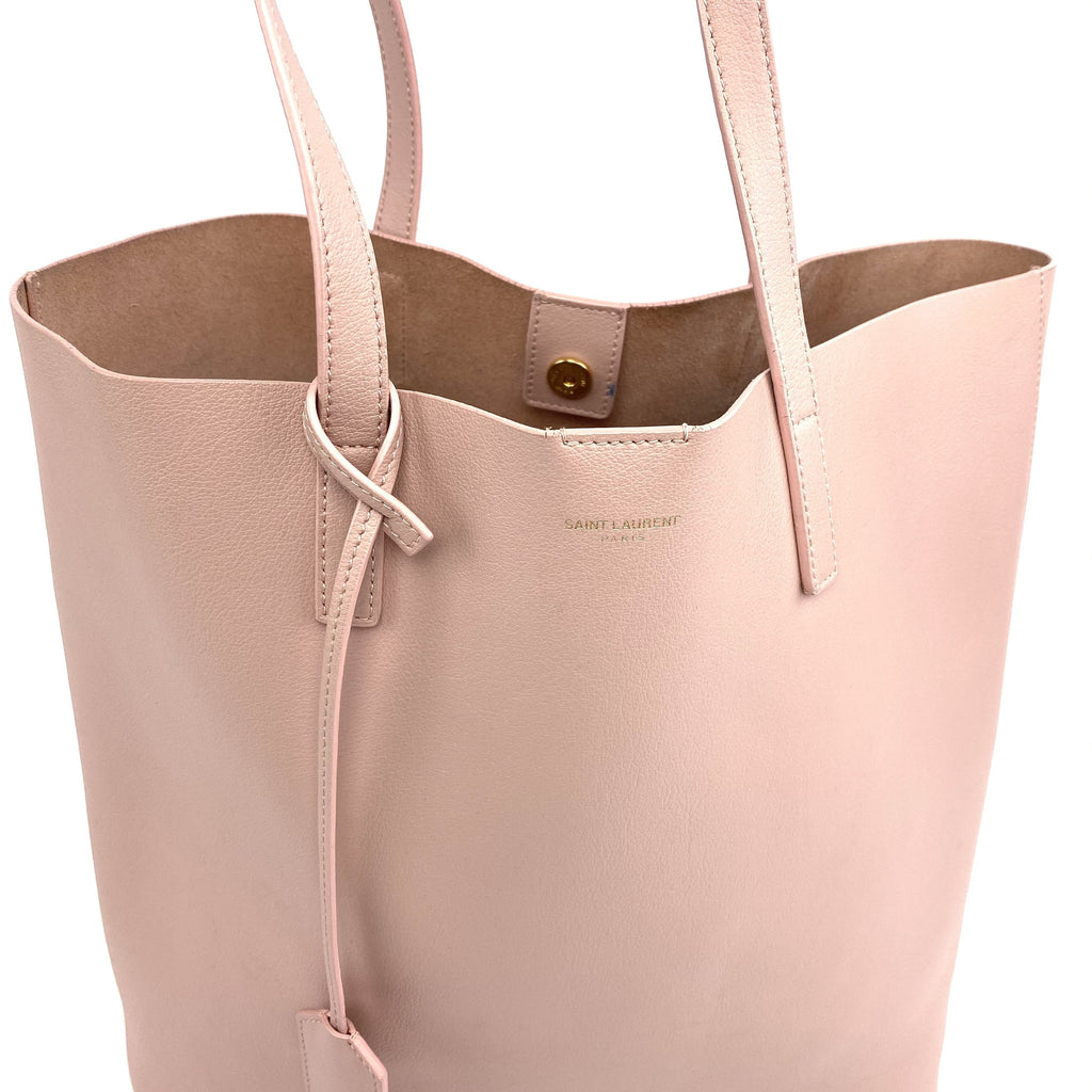 SAINT LAURENT Leather Shopper Tote Tall