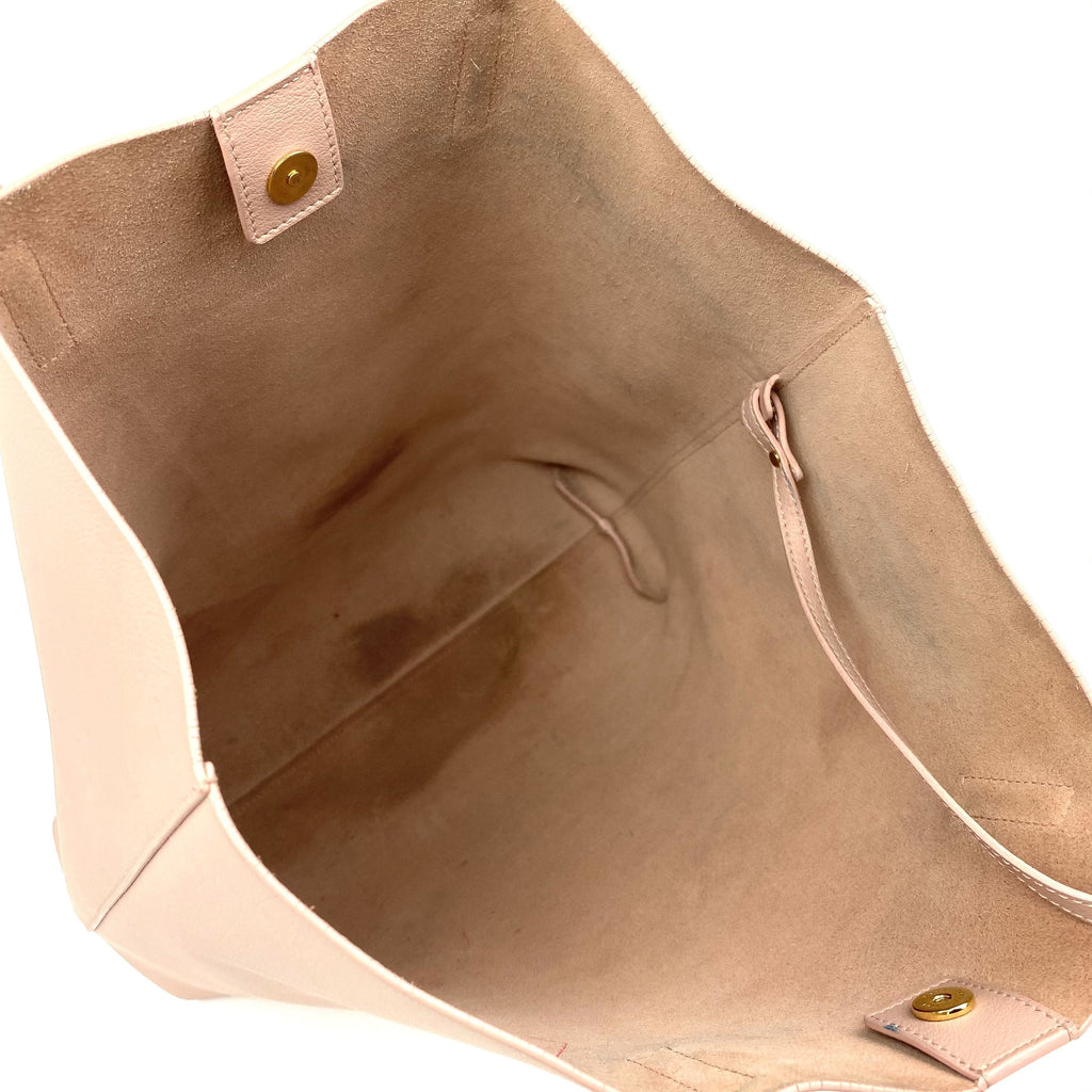 SAINT LAURENT Leather Shopper Tote Tall