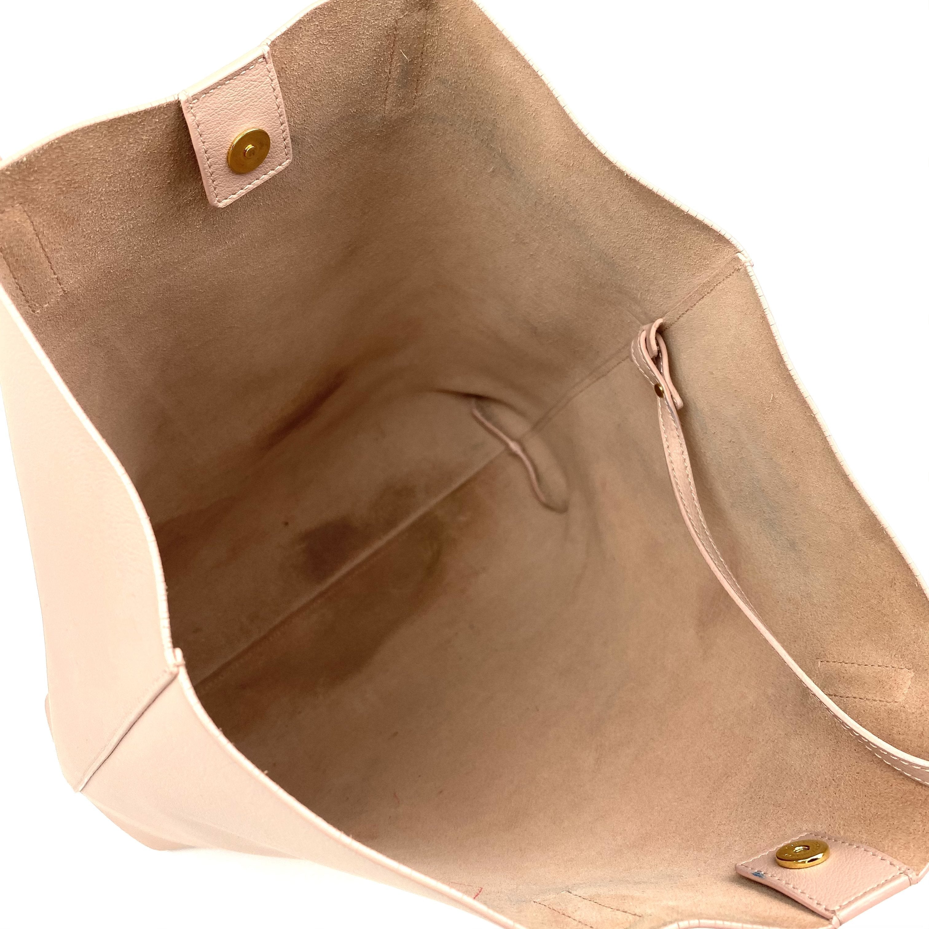 SAINT LAURENT Leather Shopper Tote Tall