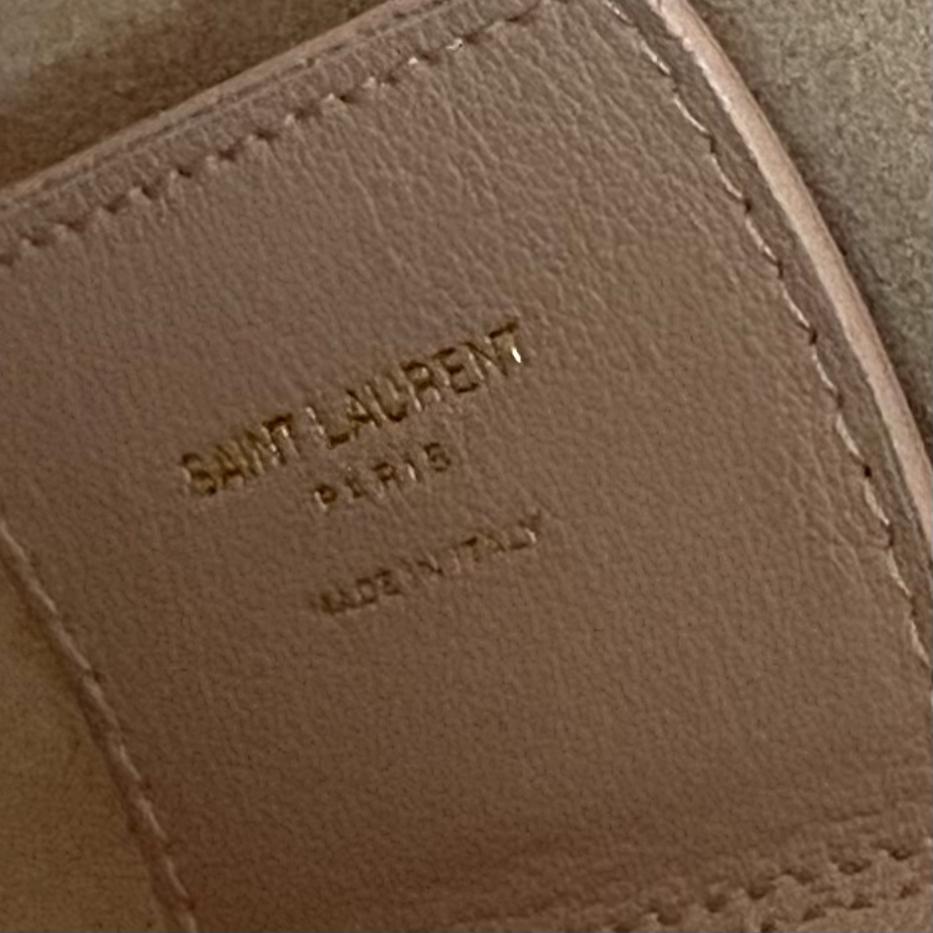 SAINT LAURENT Leather Shopper Tote Tall