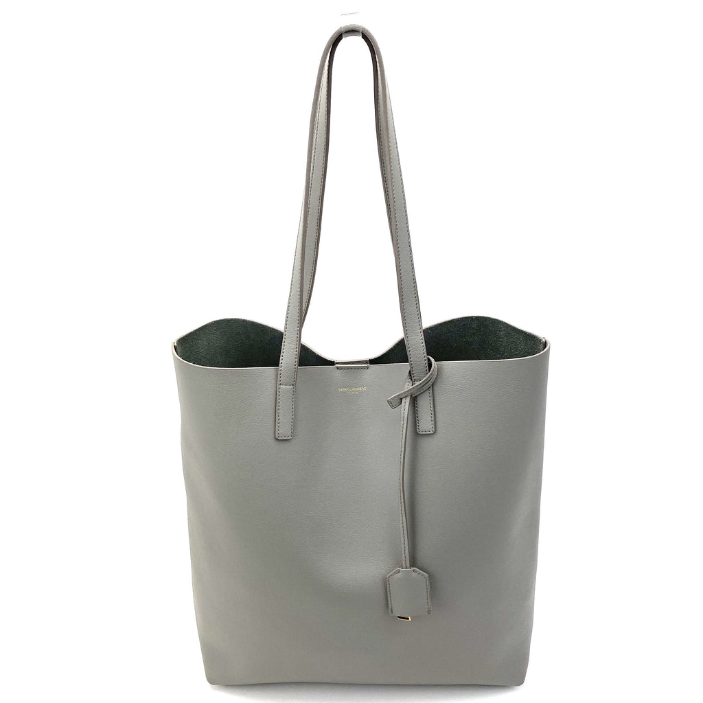 SAINT LAURENT Leather Shopper Tote Tall
