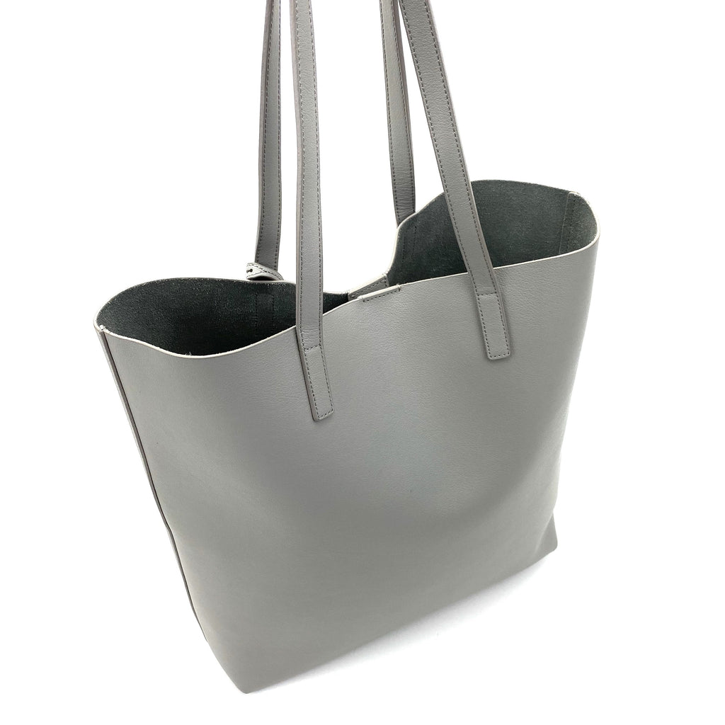SAINT LAURENT Leather Shopper Tote Tall