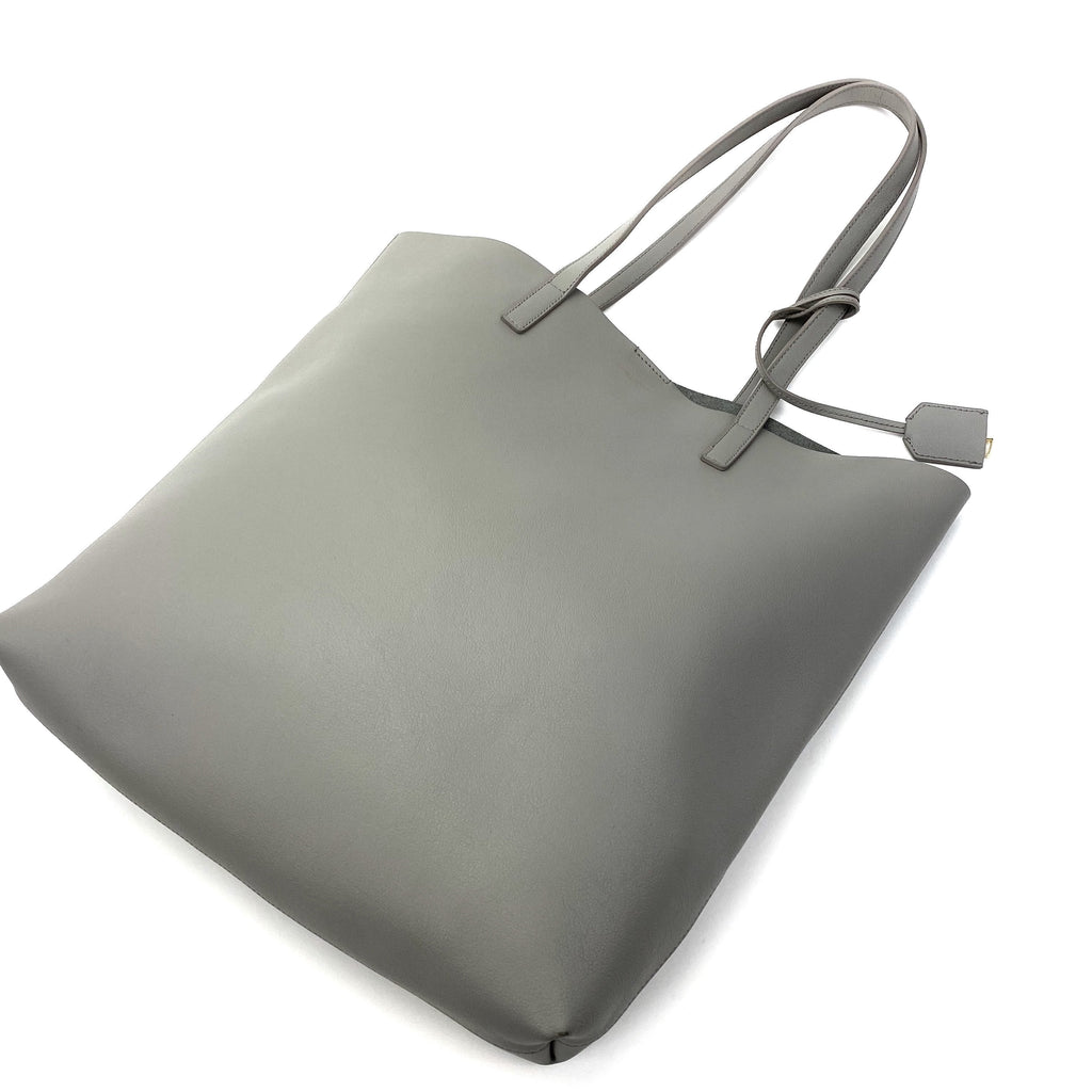 SAINT LAURENT Leather Shopper Tote Tall