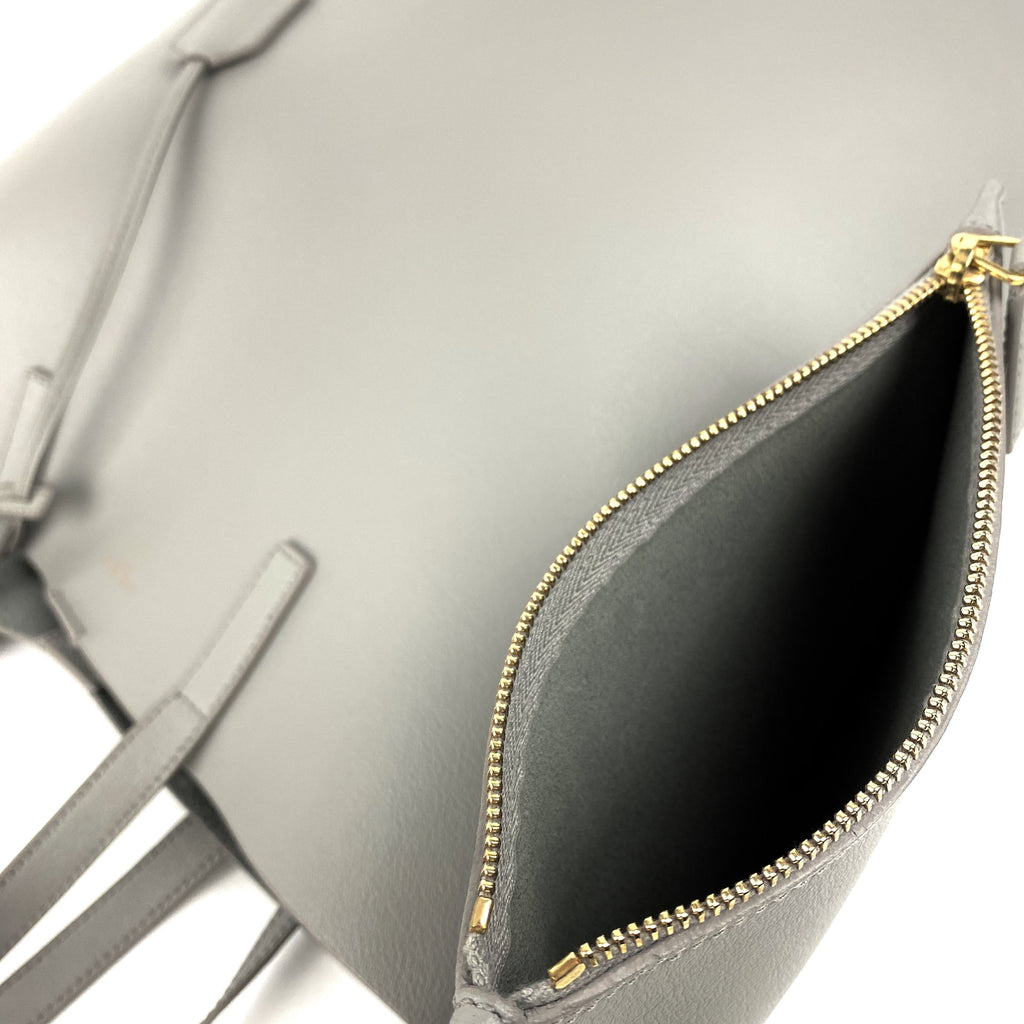 SAINT LAURENT Leather Shopper Tote Tall