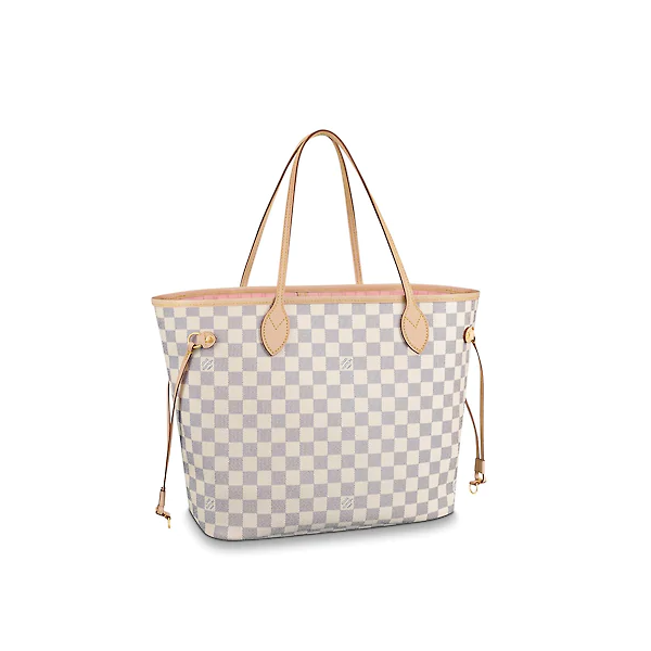 LV Neverfull MM Damier Azur Rose Ballerine