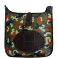 Vintage Hermes Evelyne II Ebene Clemence & Toile Camouflage Painting