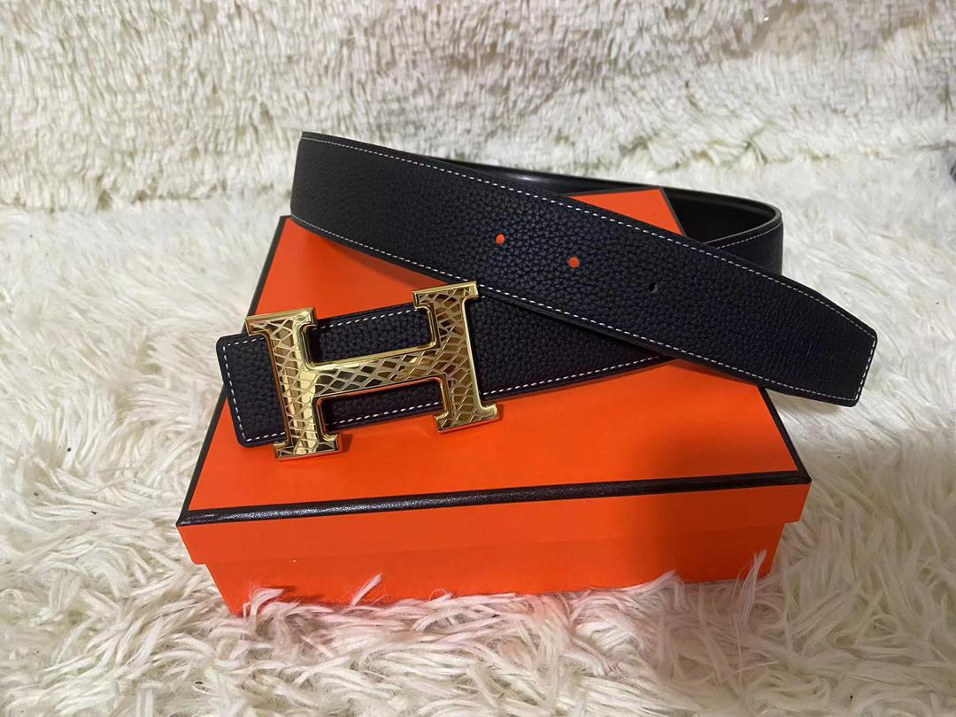 Hermes Quizz Touareg Belt Buckle & Reversible Leather Black