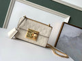 Gucci GG Embossed Padlock Shoulder Bag White Milky 20cm