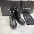 Chanel Pearl Embellished Ankle Boots Calfskin Leather Fall/Winter Collection Black