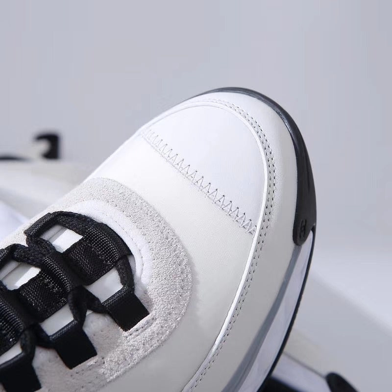 Chanel Velvet Street Style Plain Leather Logo Sneakers White
