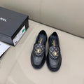 Chanel Loafers Gold Hardware Black
