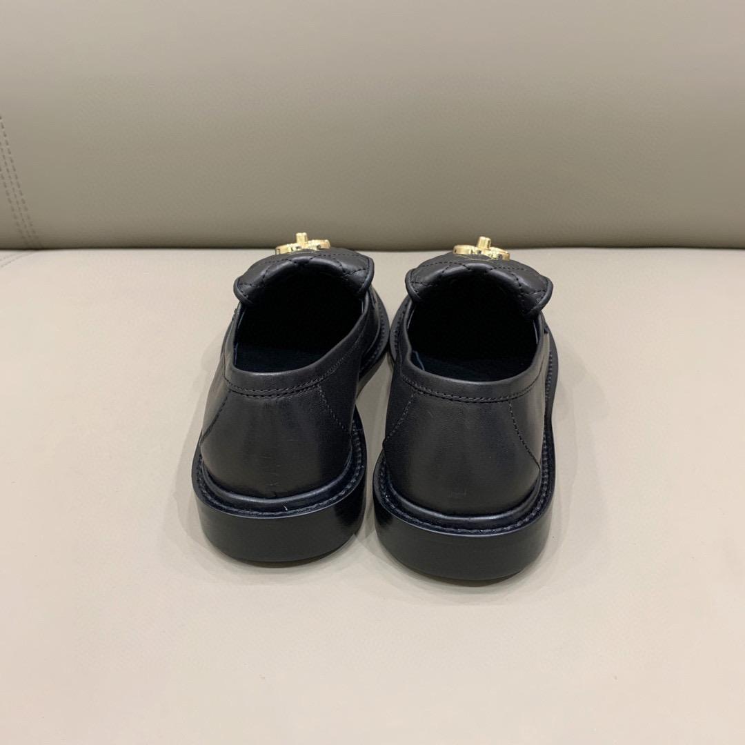 Chanel Loafers Gold Hardware Black