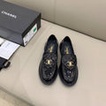Chanel Loafers Gold Hardware Shiny Black