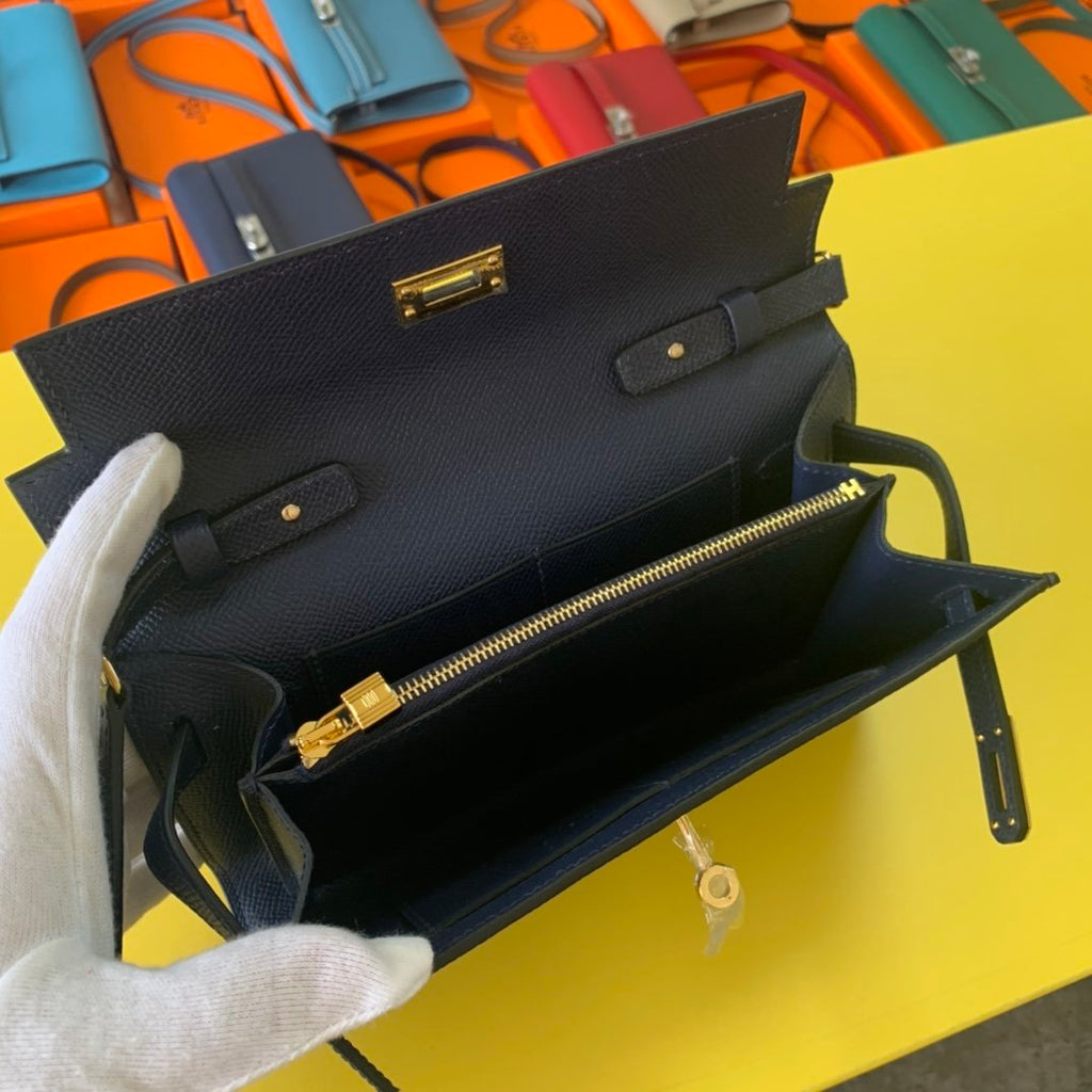 Hermes Kelly Togo Woc Crossbody Bag 21cm Black