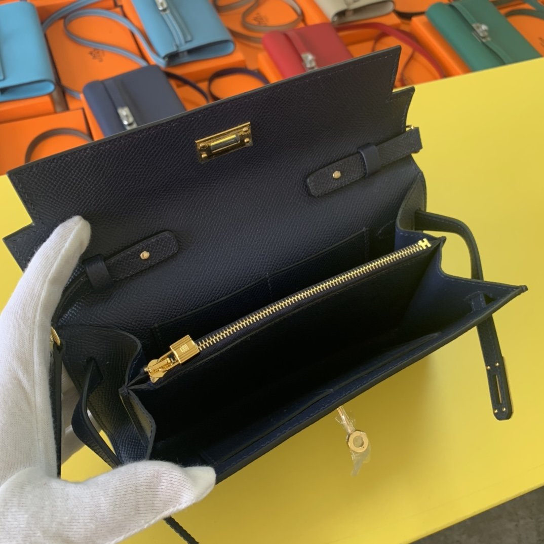 Hermes Kelly Togo Woc Crossbody Bag 21cm Black