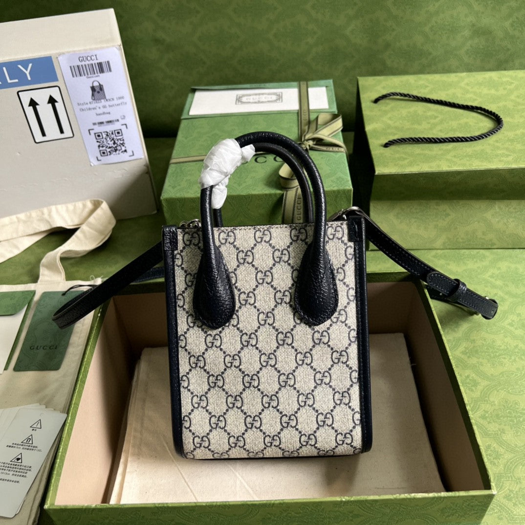 Gucci 671623 Mini Tote Bag With Interlocking G 16cm Beige
