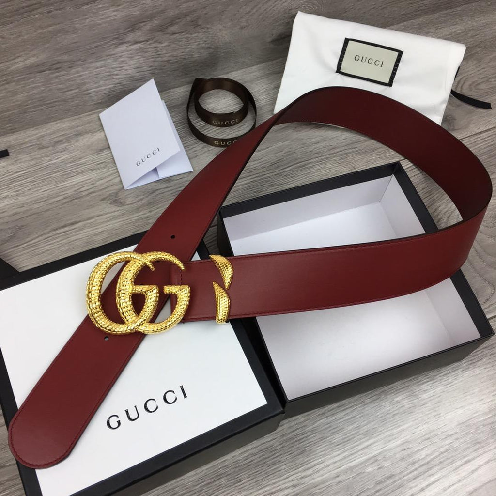 Gucci Belt With Double G Buckle Red