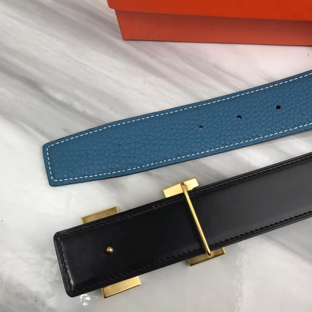 Hermes Quizz Touareg Belt Buckle & Reversible Leather Blue