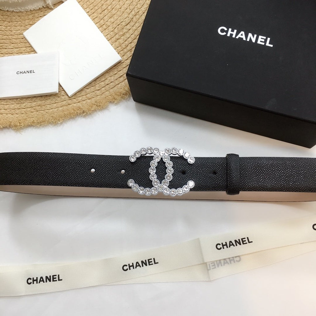 Chanel Belt With Beaded Buckle Black
