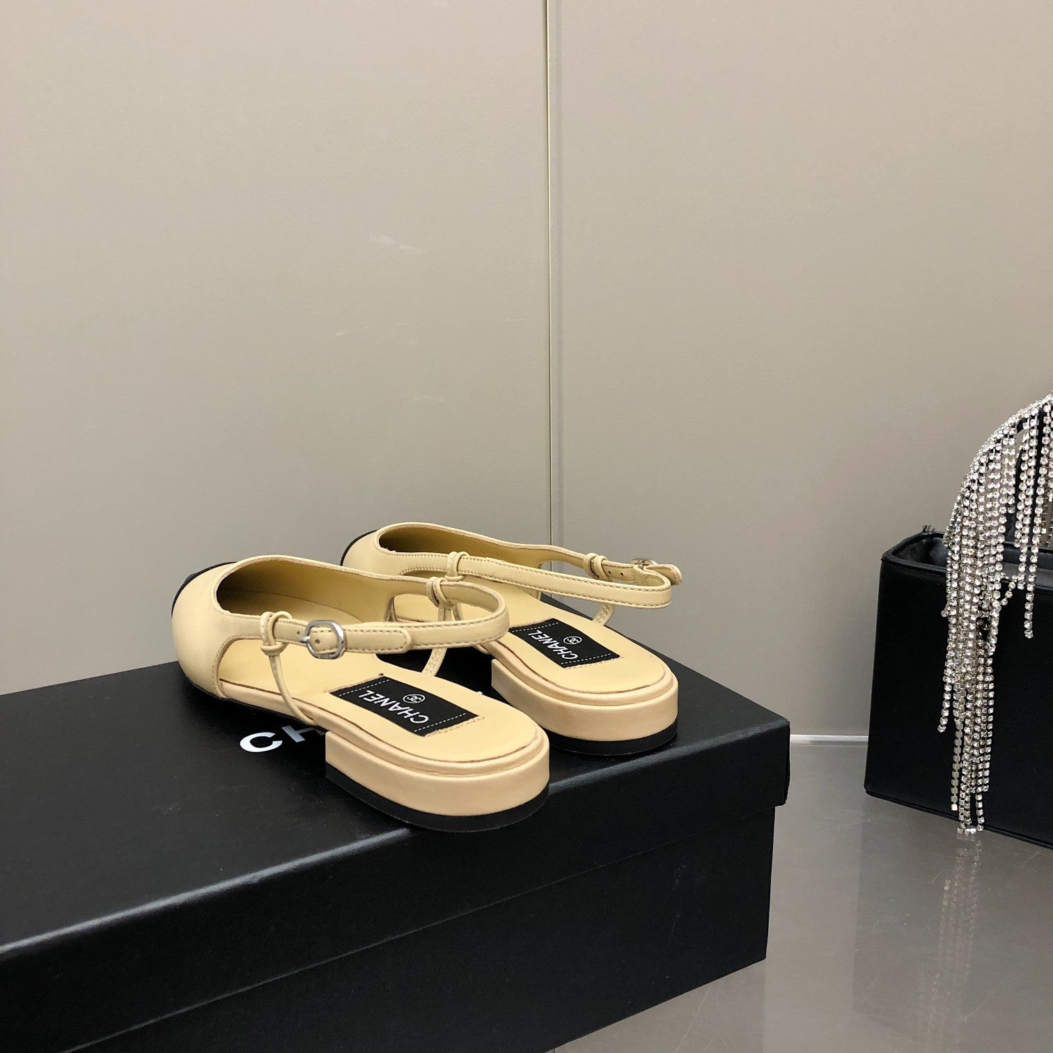 Chanel Sling Back Beige