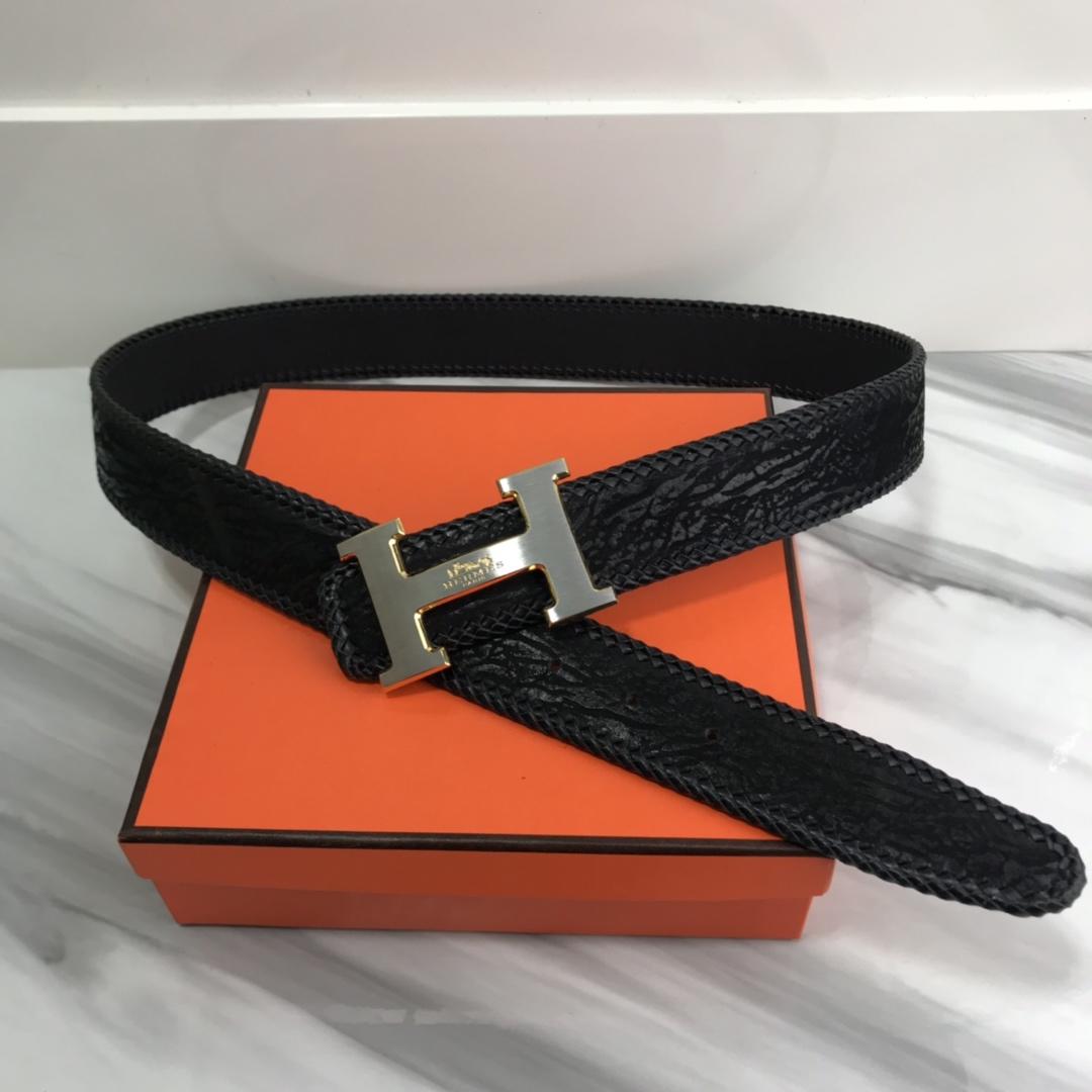 Hermes Quizz Touareg Belt Buckle & Reversible Leather Black