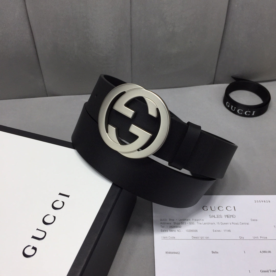 Gucci Belt With Double G Buckle Black