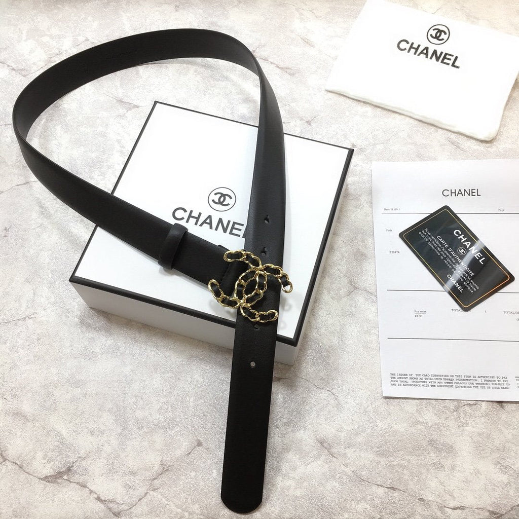 Chanel Belt With Double C Buckle Black