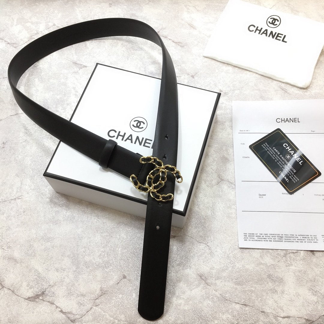 Chanel Belt With Double C Buckle Black
