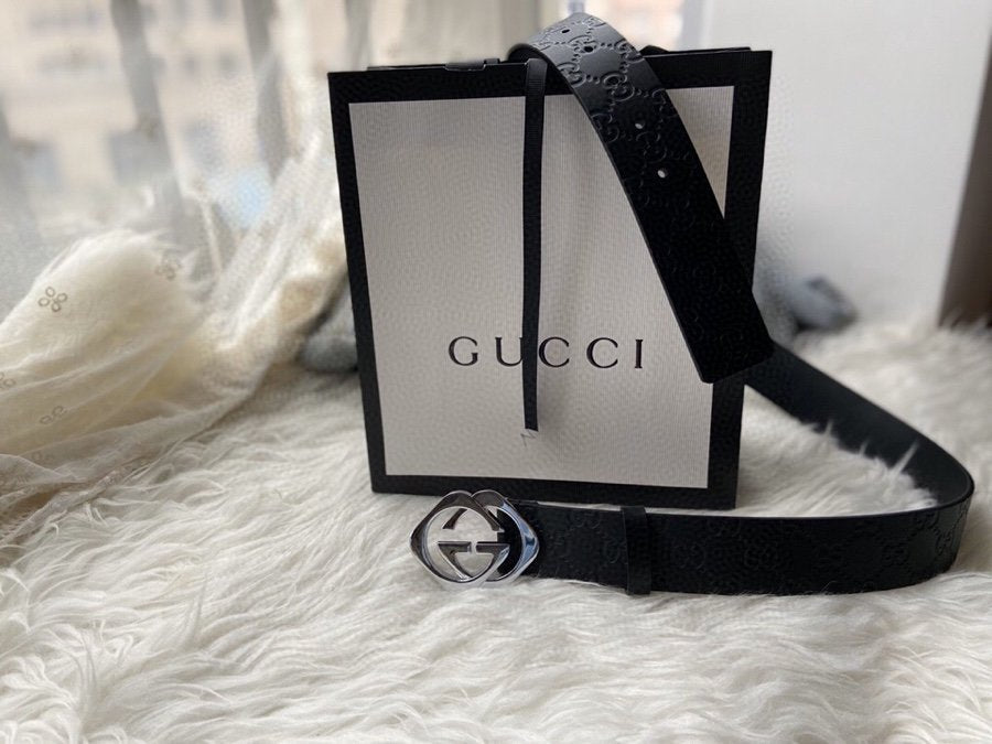 Gucci Belt With Double G Buckle Black