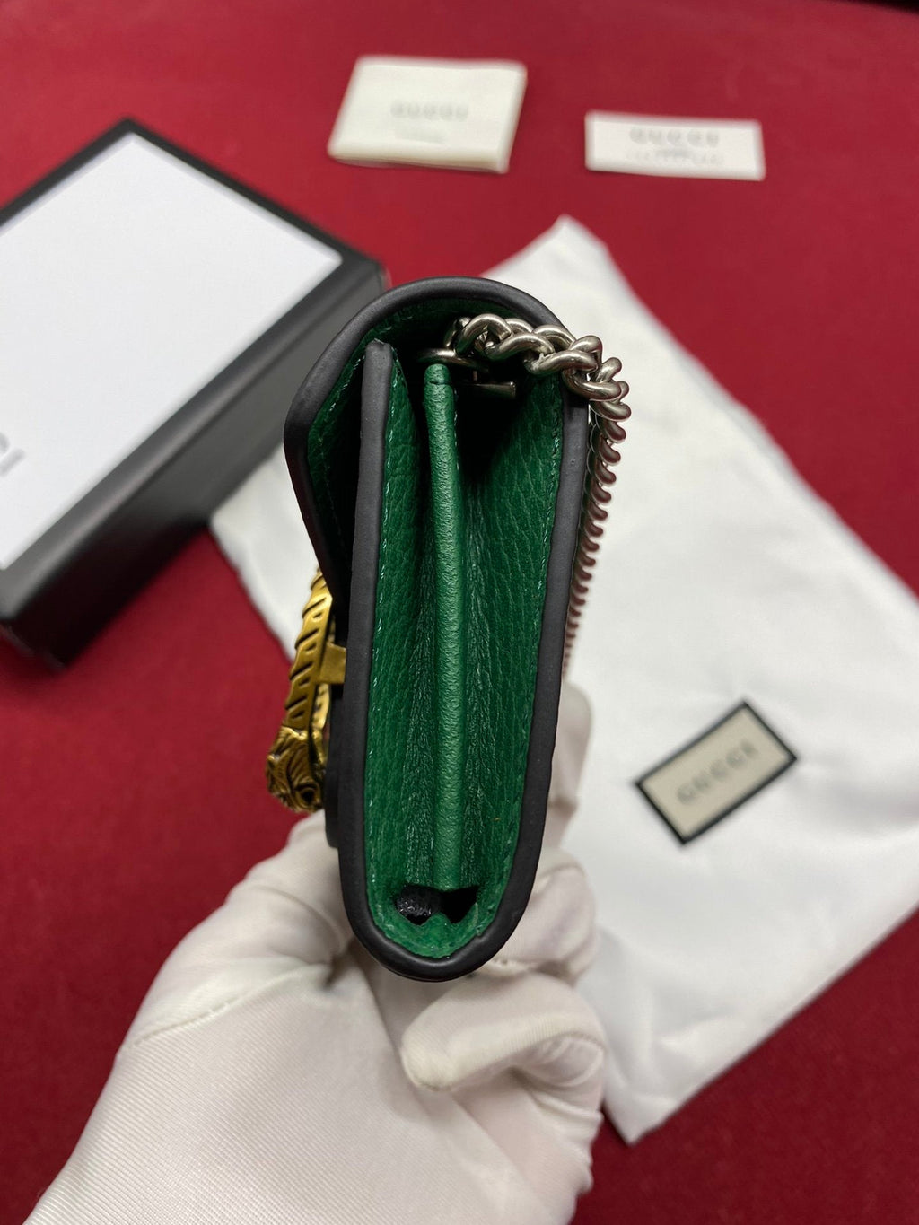 Gucci Green Super Mini Dionysus Chain Bag 11cm
