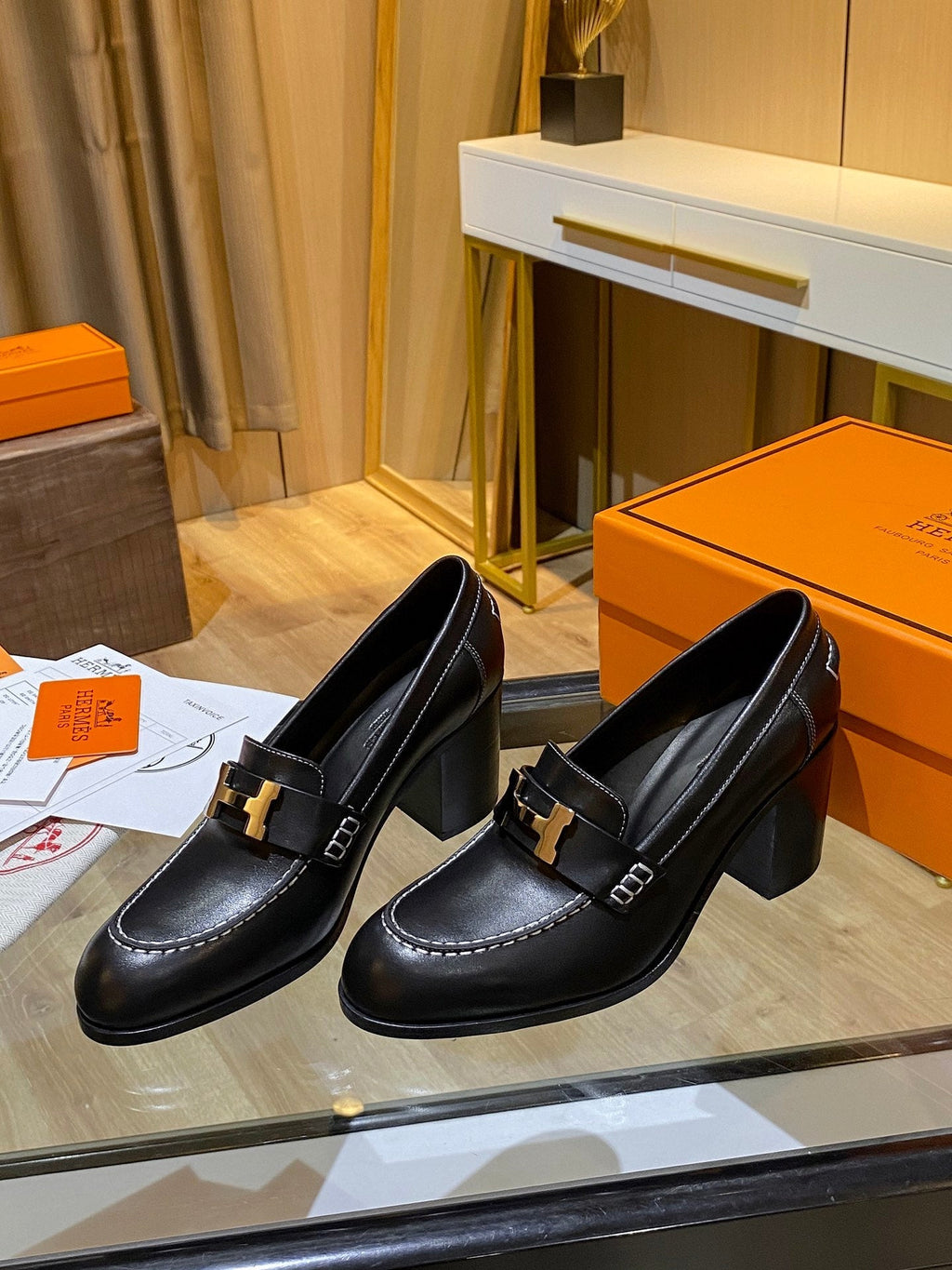 Hermes Elysee Pump Black