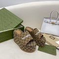 Gucci Balenciaga Platform Slide Sandal Brown